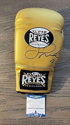 Floyd Mayweather Jr Signed Cleto Reyes Gold Left Hand Boxing Glove BAS WD96044 B