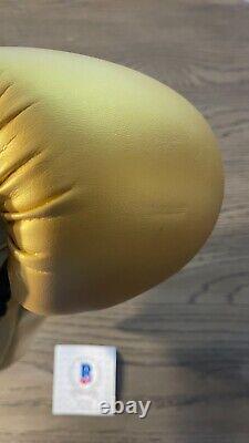 Floyd Mayweather Jr Signed Cleto Reyes Gold Left Hand Boxing Glove BAS WD96144 A