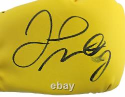 Floyd Mayweather Jr. Signed Cleto Reyes Yellow Boxing Glove BAS Witness #P29582