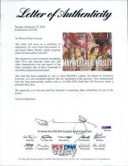Floyd Mayweather Jr. Sugar Shane Mosley Signed Matted Program & Tix PSA Authen