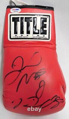 Floyd Mayweather Jr. Victor Ortiz Signed Title Boxing Glove PSA Authenticated