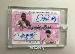 Floyd Mayweather Manny Pacquiao 2020 Leaf Signature Series Sports Dual Auto #1/1