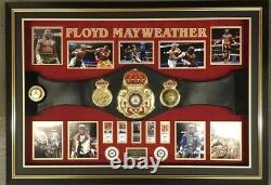 Floyd Mayweather Manny Pacquiao Signed Framed FULL SIZE Boxing Belt Signed