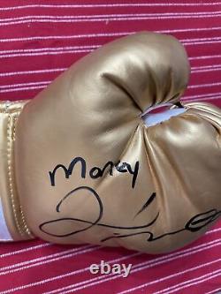 Floyd Mayweather SIGNED AUTO INSCRIBED MONEY GOLD EVERLAST Boxing Glove PSA