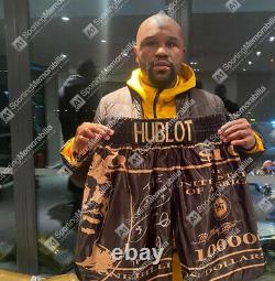 Floyd Mayweather Signed Boxing Shorts Black/Gold Autograph
