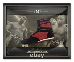 Floyd Mayweather Signed & Framed TMT Boxing Boot With Proof AFTAL COA