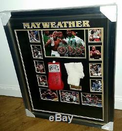 Floyd Mayweather Signed GLOVE Autograph LUXURY Display and WORN HAND WRAP