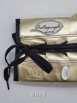 Floyd Mayweather Signed Gold Leather Boxing Glove JSA Certified