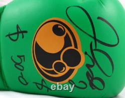 Floyd Mayweather Signed Green/Red Grant Boxing Glove Right with$50-0$ -BAW Holo