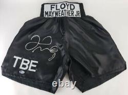 Floyd Mayweather Signed TBE Boxing Trunks (Beckett Witness COA)