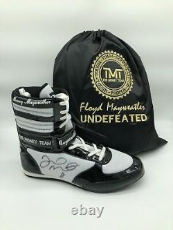 Floyd Mayweather Signed TMT Boxing Boot Las Vegas Signing Photo Proof