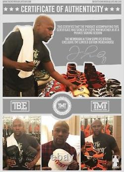 Floyd Mayweather Signed TMT Boxing Boot Las Vegas Signing Photo Proof