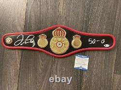 Floyd Mayweather Signed WBA Mini Belt With Inscription Beckett Witnessed COA