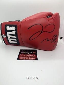 Floyd Mayweather autographed signed Red/Silver Title boxing glove With COA