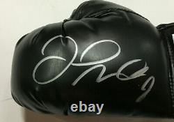 Floyd Mayweather signed black Everlast boxing glove pair auto Beckett BAS COA
