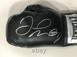 Floyd Mayweather signed black Everlast boxing glove pair auto Beckett BAS COA