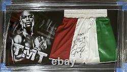 Framed Floyd Mayweather Hand Signed Replica Boxing Shorts World Champion COA