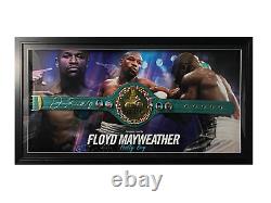 Framed Floyd Mayweather Signed Replica WBC Belt with LED Lights