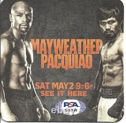 Manny Pacquiao PACMAN Vs Floyd Mayweather Signed Beer Bar Coaster PSA/DNA COA