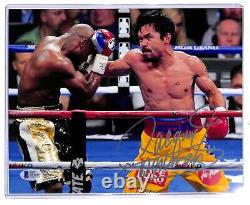 Manny Pacquiao Signed Boxing 8x10 Photo Autographed Beckett COA FLOYD MAYWEATHER