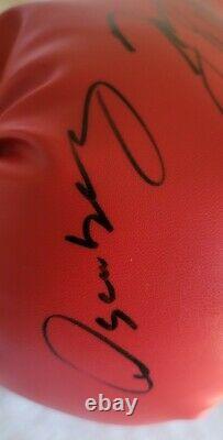 OSCAR DE LA HOYA / FLOYD MAYWEATHER JR. Autographed SIGNED Everlast Boxing Glove