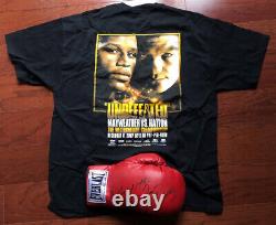 Official 2007 Floyd Mayweather Vs Ricky Hatton Hand Signed Glove & Event Shirt
