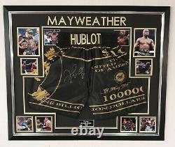 RARE Floyd Mayweather Boxing SIGNED Shorts Trunks Autograph Display AFTAL