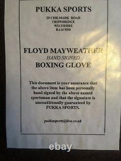 SIGNED Floyd Mayweather Jr. Gold VIP Rare Boxing Glove with Photo Proof