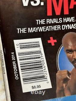 19 magazines de boxe avec Floyd Mayweather en couverture dans The Ring Boxing Monthly Big Fights.