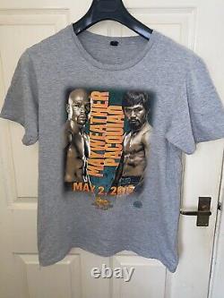 2015 Floyd Mayweather Manny Pacquiao Boxing T Shirt Vegas Rare 2/5/15 Mgm Grand