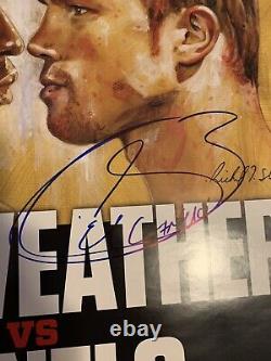 Affiche Richard Slone signée en double par Floyd Mayweather Jr et Saul Canelo Alvarez #2 JSA