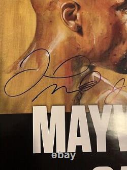 Affiche signée en double par Floyd Mayweather Jr et Saul Canelo Alvarez, poster Richard Slone #2 JSA