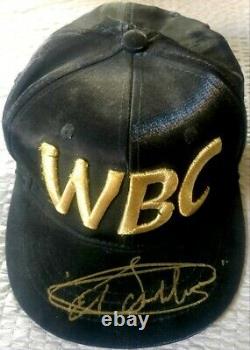 Canelo Alvarez Autographié Signé Wbc Blk/gold Boxe Hat, Cap