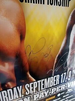 FLOYD MAYWEATHER JR contre VICTOR ORTIZ Affiche originale du combat signée en double par HBO Boxing 30
