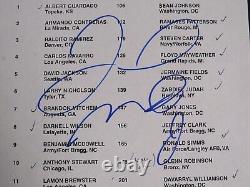 Feuille de combat signée Floyd Mayweather contre Carlos Navarro aux Jeux olympiques de 1996 aux États-Unis, certifiée PSA Al2.