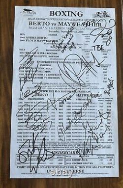 Feuille de cotes de paris signée par Floyd Mayweather & Gervonta 'Tank' Davis - Rare