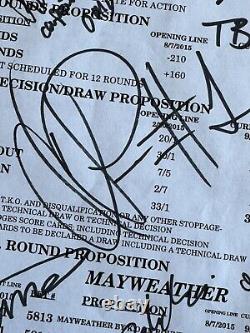 Feuille de cotes de paris signée par Floyd Mayweather & Gervonta 'Tank' Davis - Rare