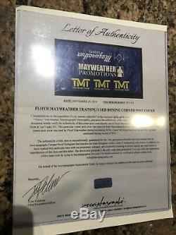 Floyd Mayweather Autographié 50-0 Enregistrement Combat Encadré Utilisé Ring De Boxe Corde Psa