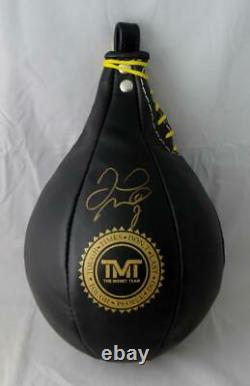 Floyd Mayweather Autographié Black Tmt Boxing Speed Bag Beckett Bas Gold