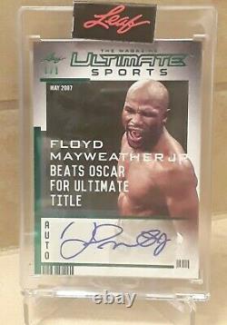 Floyd Mayweather Jr 2021 Leaf Ultimate Sports 1/1 Emerald Auto Encased Autograph