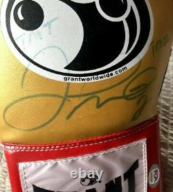 Floyd Mayweather Jr. Autographié Signé Gold Inscrit Gants De Boxe Grant Psa