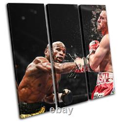 Floyd Mayweather Jr Boxing Grunge Sports Treble Canvas Wall Art Picture Print
