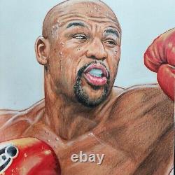 Floyd Mayweather Jr Original 1/1 Artwork Utilisé Pour 2021 Art De La Feuille Des Sports