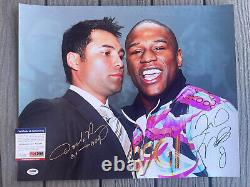 Floyd Mayweather Jr & Oscar De La Hoya signé 16x20 Photo Psa/Dna Coa TMT WBC