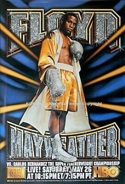 Floyd Mayweather Jr Vs. Carlos Hernandez Affiche Originale De Boxe Hbo Cctv 30d