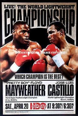 Floyd Mayweather Jr Vs. Jose Luis Castillo (1) Affiche De Boxe Originale Hbo 30d