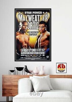 Floyd Mayweather Jr Vs. Victor Ortiz Affiche Originale De Combat De Boxe Ppv Hbo 30d