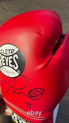 Floyd Mayweather Jr a signé le gant de boxe Cleto Reyes Rouge main gauche BAS WD96066 A