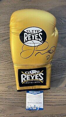 Floyd Mayweather Jr a signé le gant de boxe Cleto Reyes main gauche en or, BAS WD96144 A.