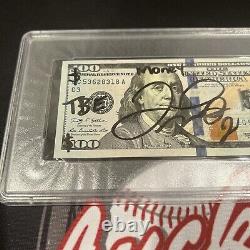 Floyd Mayweather Jr a signé un billet de 100 $ de monnaie américaine x4 Inscriptions PSA 10 Auto B.
